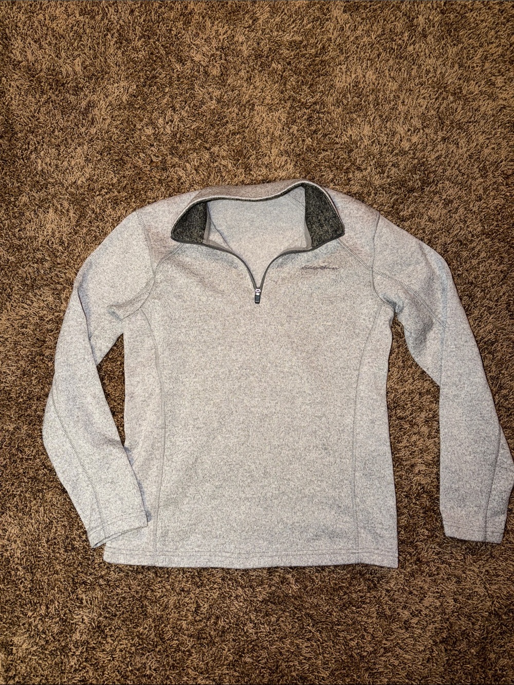 Eddie Bauer Light Gray Quarter-Zip Pullover